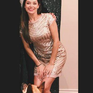 Rose Gold Sequin Dress